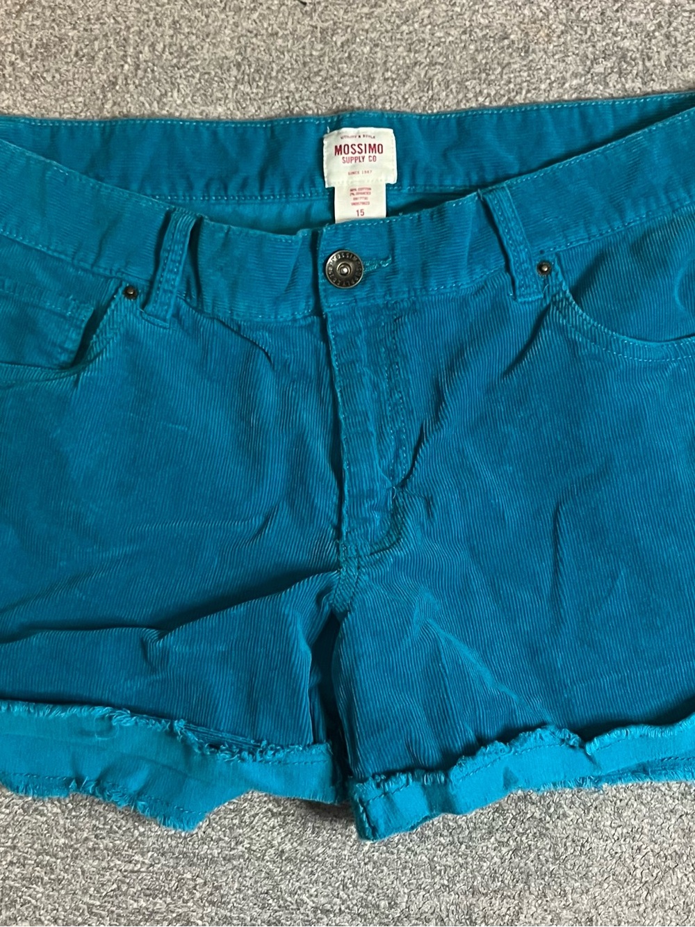 Mossimo Supply Co. Teal Corduroy Cutoff Shorts C1-59